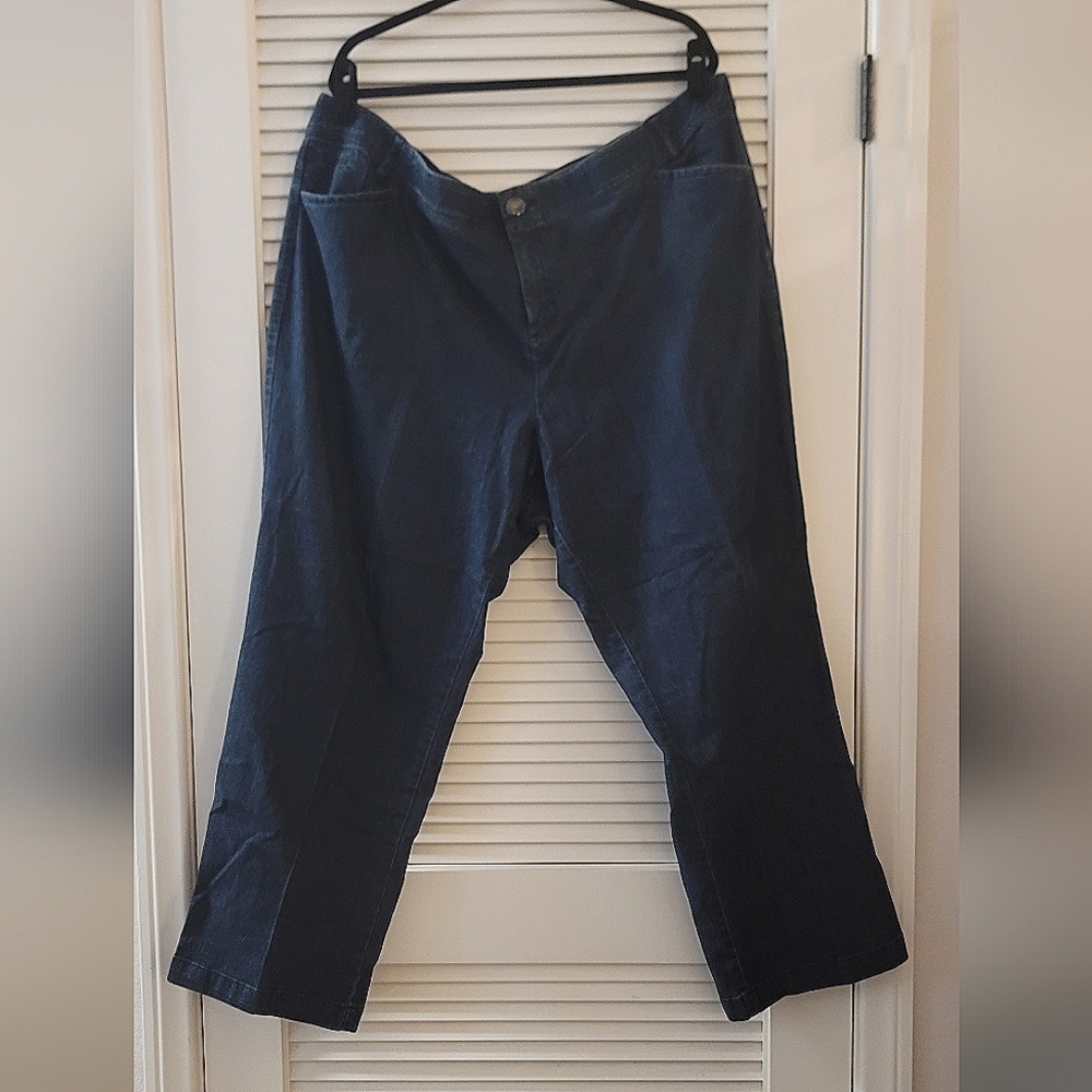Avenue - (Plus-Size) Blue Jeans With Flexible Waist & Pockets